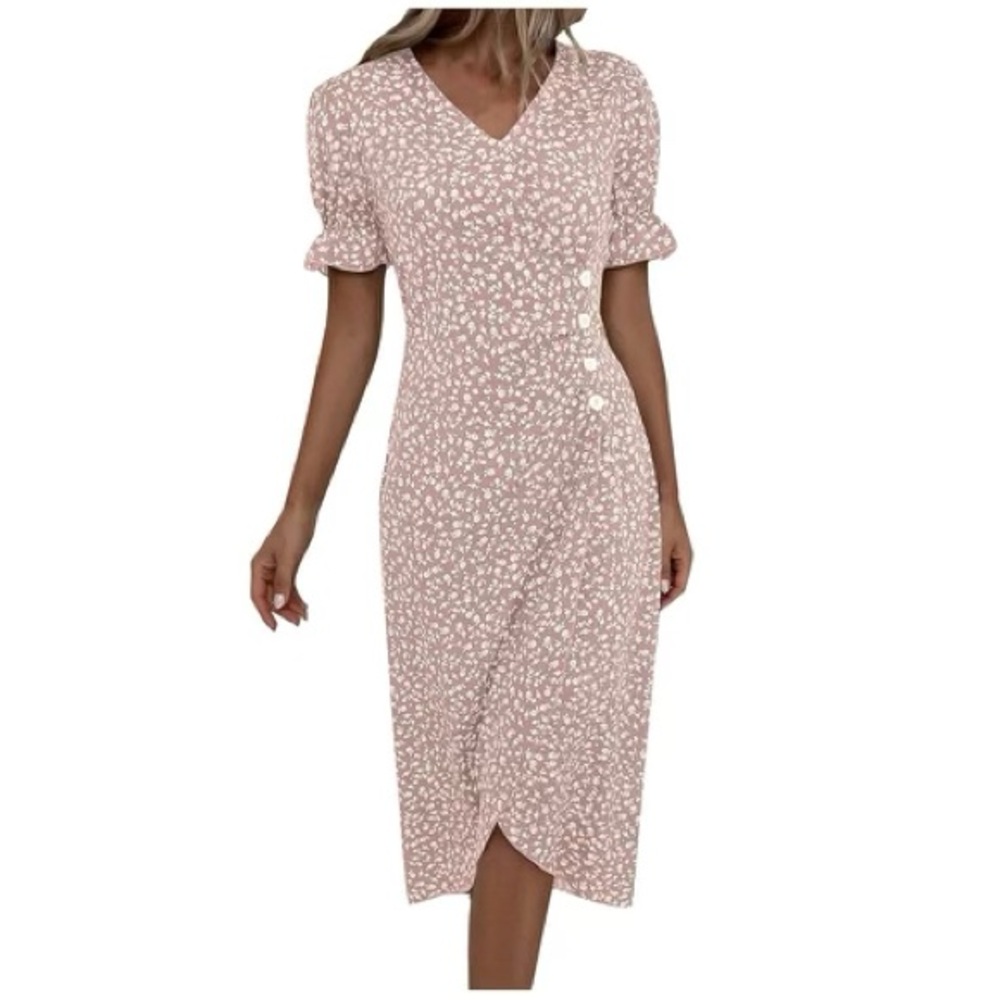 Flowy Ruched Boho Dress - Picture 7 of 8